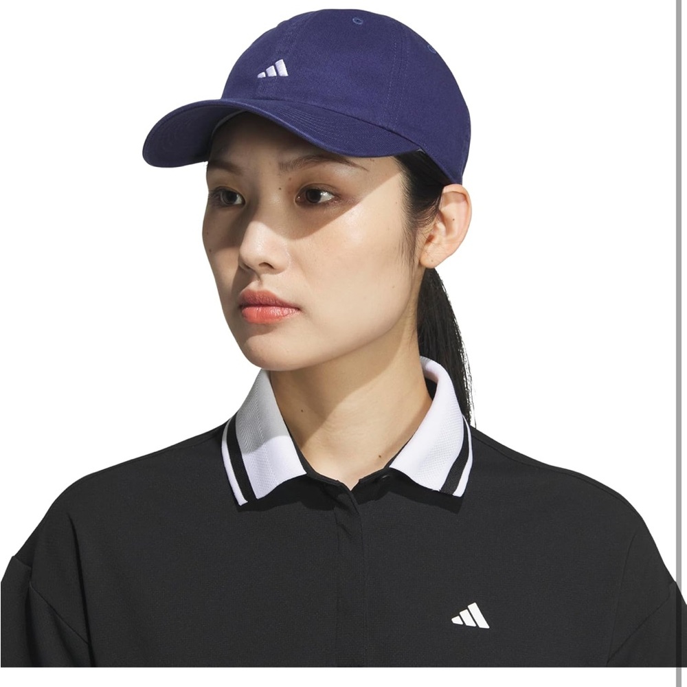 NWT adidas Women's Saturday 3 Hat, relaxed fit athletic adjustable cap navy blue - Picture 3 of 5